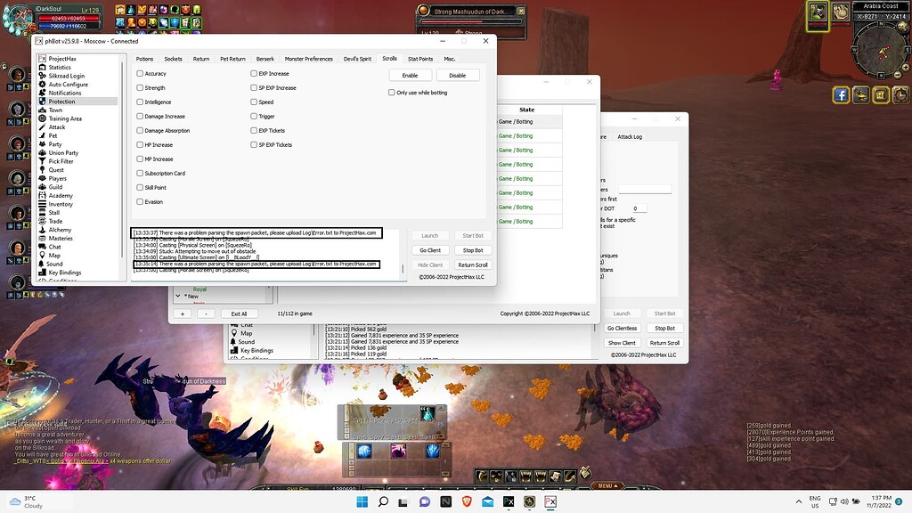 use monster and panadora bug - Testing - ProjectHax