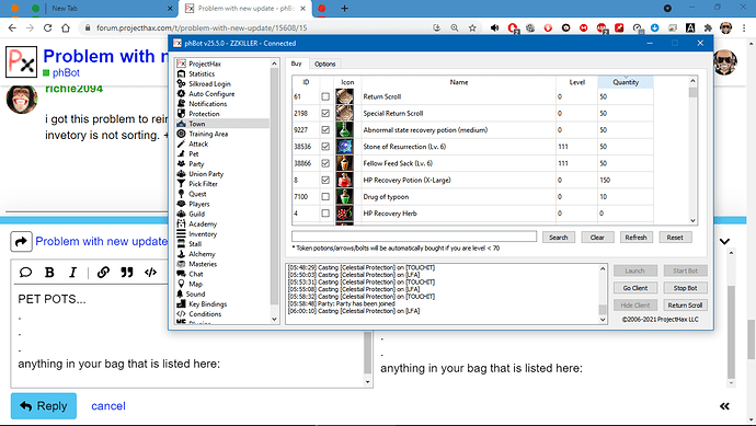 Problem with new update - phBot - ProjectHax