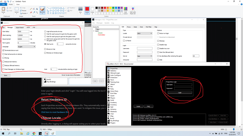 Pasword reset - phBot - ProjectHax