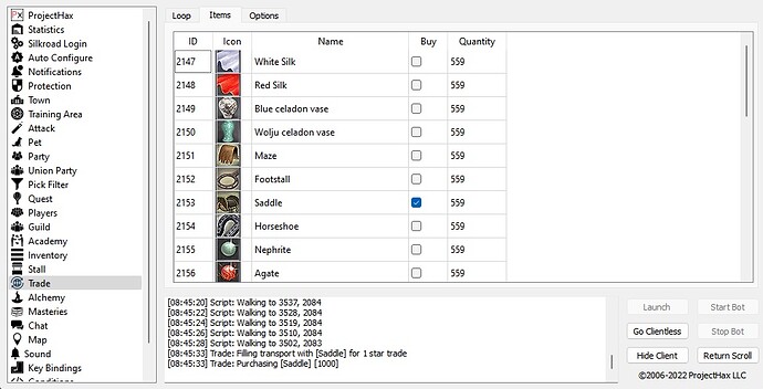 phBot Testing Auto Trade - Testing - ProjectHax