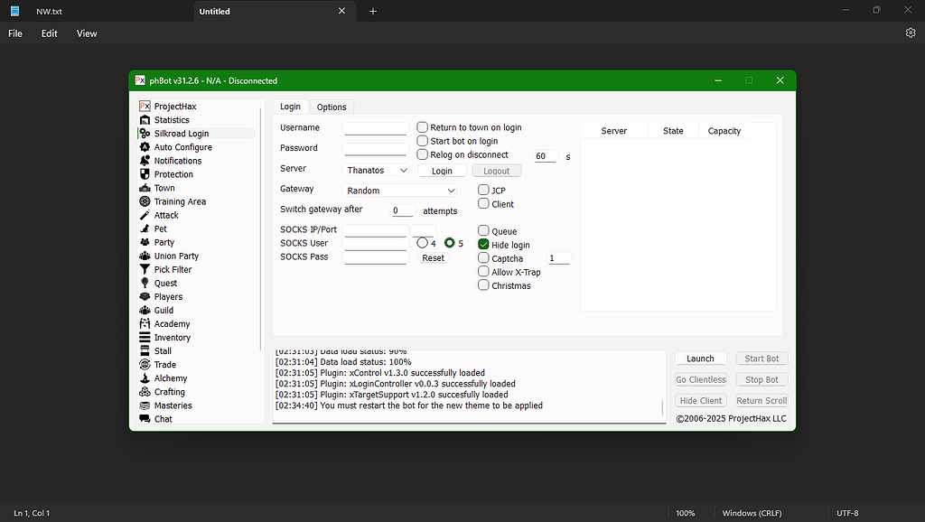 Phbot visuals on win11 - Testing - ProjectHax