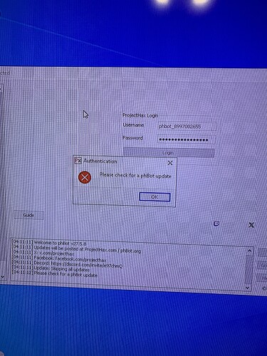 Hello i have a problem from last update - Testing - ProjectHax
