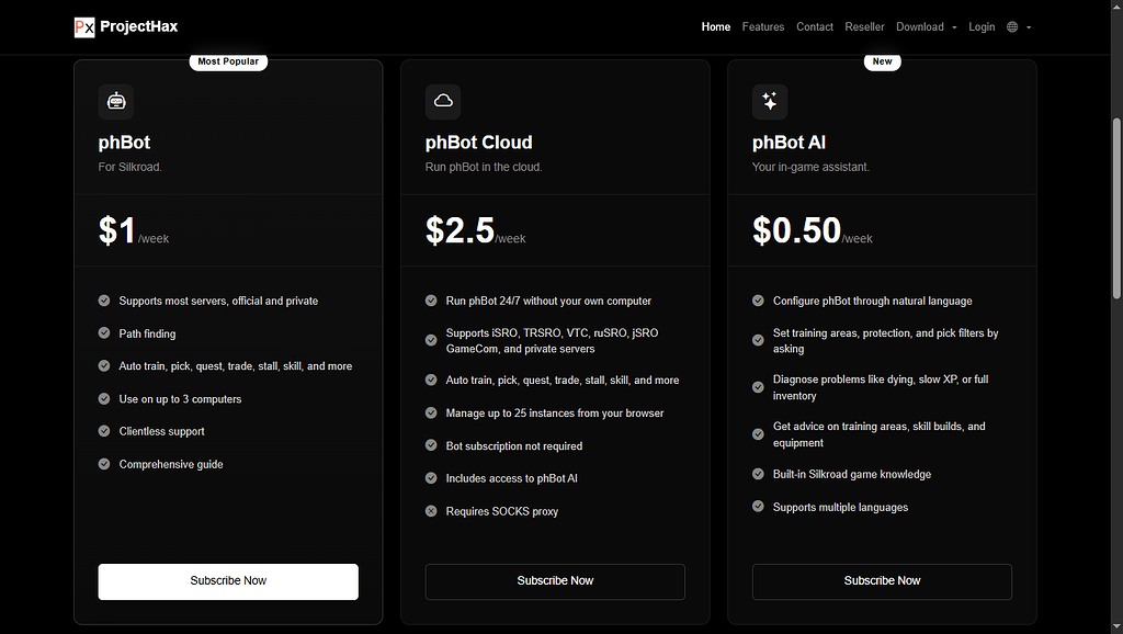 Phbot Ai & data deletion - phBot Cloud - ProjectHax