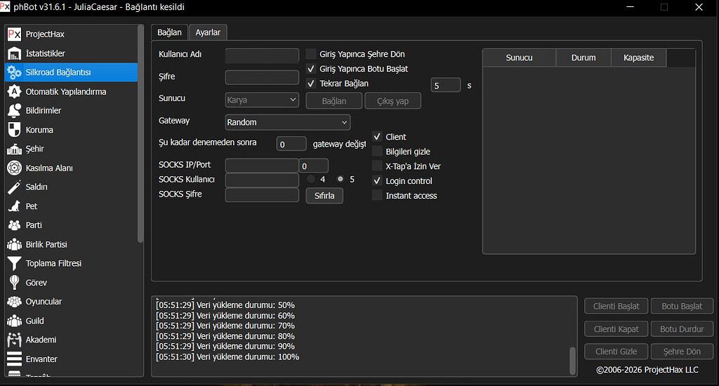 Phbot cli̇ent start! problem - Testing - ProjectHax